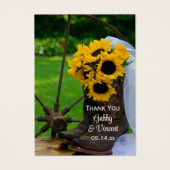 素朴サンフラワーズブーツウェスタン結婚式の引き出物ラベル (正面)