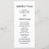 素朴サンフラワーズブーツウェスタン結婚式 プログラム (裏面)