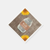 素朴サンフラワーズメイソンジャールヴィンテージウェディング スタンダードカクテルナプキン (角)