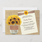 素朴サンフラワーズ素朴メイソンジャーブライダルシャワー 招待状 (正面)