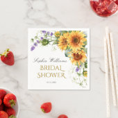 素朴サンフラワーズ&ラベンダーブライダルシャワー スタンダードカクテルナプキン (インサイチュ)