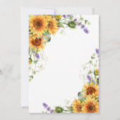 素朴サンフラワーズ&ラベンダーブライダルシャワー 招待状 (裏面)