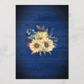 素朴サンフラワーネイビーブルージャールライツ結婚ズ 招待状 (裏面)