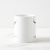 素朴サンフラワーブルスカル名前をカスタムする コーヒーマグカップ (中央)