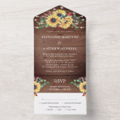 素朴サンフラワーライツユーカリ秋の結婚式 オールインワン招待状 (内側)