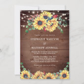 素朴サンフラワーライツユーカリ秋の結婚式 招待状 (正面)