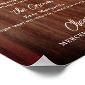 素朴シグネチャーパーソナライズされたドリンク結婚ズバー ポスター (角)