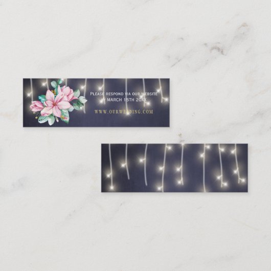 素朴シャルボードフローラピ結婚ンクのウェブサイトRSVP スキニー名刺 (正面/裏面)