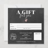 素朴シャルボード正方形ギフト券ロゴ (正面)