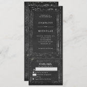 素朴シャルボード結婚式招待状w rsvp 招待状 (正面/裏面)