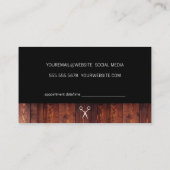 素朴シャーロゴ付き木目ブラックアポイントメント 予約カード (裏面)