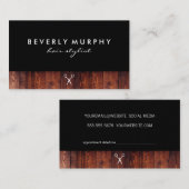 素朴シャーロゴ付き木目ブラックアポイントメント 予約カード (正面/裏面)