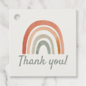 素朴シンプルな虹の赤ちゃんシャワー感謝していユー フェイバータグ (正面)
