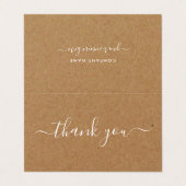 素朴シンプルスクリプト、ロゴ/写真サンキューカード 名刺 (外部フラット)