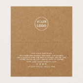 素朴シンプルスクリプト、ロゴ/写真サンキューカード 名刺 (内部フラット)