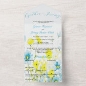 素朴シンプルブルーイエローポピーの水色 オールインワン招待状 (内側)