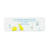 素朴シンプルブルーイエローポピーの水色 ラベル (正面)