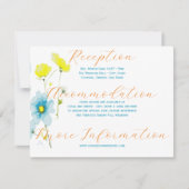 素朴シンプルブルーイエローポピーの水色 出欠カード (正面)