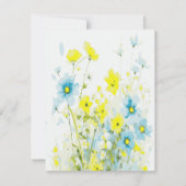 素朴シンプルブルーイエローポピーの水色 出欠カード (裏面)