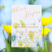 素朴シンプルブルーイエローポピーの水色 招待状