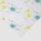 素朴シンプルブルーイエローポピーの水色 薄葉紙 (詳細)