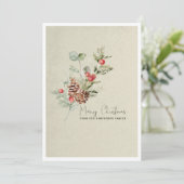 素朴シンプル冬の植物性クリスマスカード (スタンド正面)