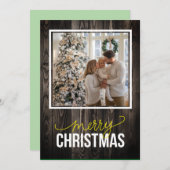 素朴シンプル家族クリスマス シーズンカード (正面/裏面)