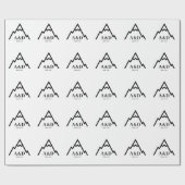 素朴シンプル山結婚のカスタム ラッピングペーパー (フラット)