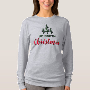 素朴シンプル常緑アップノースクリスマス Tシャツ