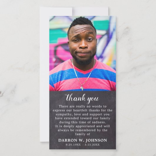 素朴シンプル悔やみや弔慰 サンキューカード (正面)