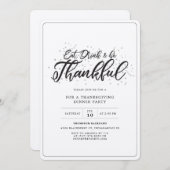 素朴シンプル感謝祭パーティー 招待状 (正面/裏面)