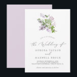 素朴シンプル結婚薄紫 招待状<br><div class="desc">この素朴な薄紫シンプル結婚式招待状は、春や夏に最適結婚である。ロマンチックでエレガントフローラデザインは水彩紫色の薄紫の野花とボホの田舎の庭を感じ備える。</div>