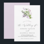 素朴シンプル結婚薄紫 招待状<br><div class="desc">この素朴な薄紫シンプル結婚式招待状は、春や夏に最適結婚である。ロマンチックでエレガントフローラデザインは水彩紫色の薄紫の野花とボホの田舎の庭を感じ備える。</div>