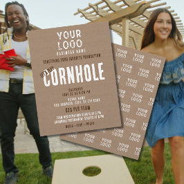 素朴シンプルBusiness Logo Cornhole Fundraiser チラシ