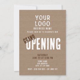 素朴シンプルBusiness Logo Grand Opening 招待状