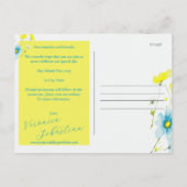 素朴シンプルPhoto Yellow Blue日付を保存 ポストカード (裏面)