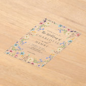 素朴シンプルWildflower白春の結婚式 アクリル招待状 (レイダウン)