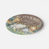 素朴ジャングル動物ベビーシャワー7"プレート ペーパープレート (アングル)