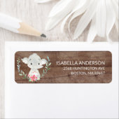 素朴スイートエレファントベビーシャワー住所 シール (インサイチュ)