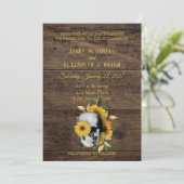 素朴スカルヒマワリ結婚式招待状 招待状 (スタンド正面)