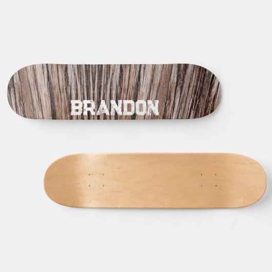 素朴スギ樹皮、自然木アウトドア スケートボード (横)