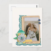 素朴スクラッ結婚ブックの写真サンキューカード ポストカード (正面/裏面)