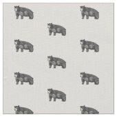 素朴スケッチブラックベア ファブリック (クローズアップ)