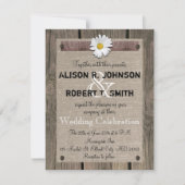 素朴スタイル結婚式招待状とデイジー 招待状 (正面)