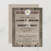 素朴スタイル結婚式招待状とデイジー 招待状 (正面/裏面)