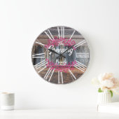 素朴スタイル，木目，家族の贈り物，シェーカー ラージ壁時計 (ホーム)