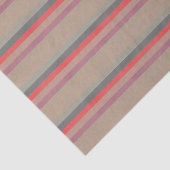 素朴ストライプティール(緑がかった色)、サンゴ、ブラウン 薄葉紙 (詳細)