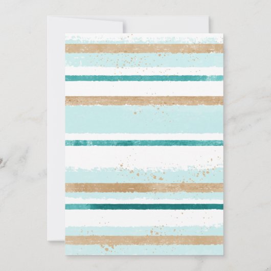 素朴ストライプ金ゴールドモダンクロス少年バプテスマ 招待状 (裏面)