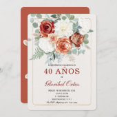 素朴スペインの誕生日招待状テンプレート 招待状 (正面/裏面)