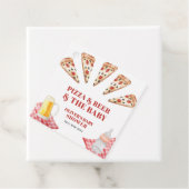 素朴スライスモダンピザビール赤ちゃんシャワー フェイバータグ (インサイチュ)